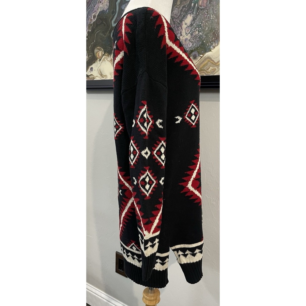 Lauren Ralph Lauren Petite Medium Long Tunic Sweater Southwest Aztec Geometric - Picture 6 of 16